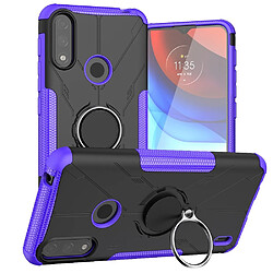 Coque en TPU 2-en-1, anti-empreintes digitales avec béquille pour votre Motorola Moto E7 Power - violet