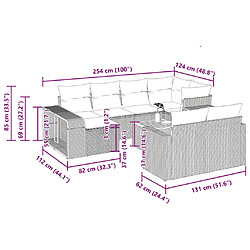 Acheter vidaXL Salon de jardin 11 pcs avec coussins beige résine tressée