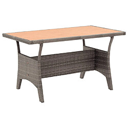 Maison Chic Table de jardin | Table d'extérieur Gris 120x70x66 cm Résine tressée -GKD32885