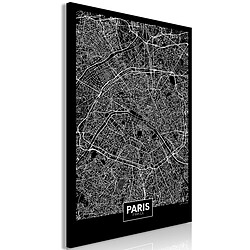 Artgeist Tableau - Dark Map of Paris (1 Part) Vertical [20x30]