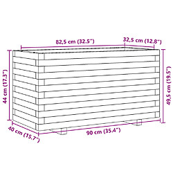 vidaXL Jardinière 90x40x49,5 cm bois massif de douglas pas cher