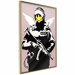 Paris Prix Affiche Murale Encadrée Banksy Flying Copper 20 x 30 cm Or