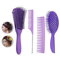 Avis 4x Peignes De Brosse En Plastique De Coiffeur De Salon De Coiffure Pour Le Violet De Cheveux Longs