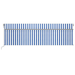 Avis Maison Chic Store banne | Auvent rétractable de porte | Marquise Brise-soleil automatique avec store 5x3 m Bleu et blanc -GKD39807