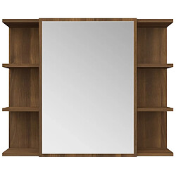 Helloshop26 Armoire à miroir de salle de bain 80 x 20,5 x 64 cm bois brun 02_0006721