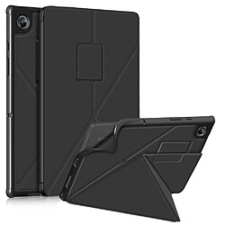 Coque en TPU + PU fonction réveil/veille automatique avec support noir pour votre Samsung Galaxy Tab A8 10.5 (2021)