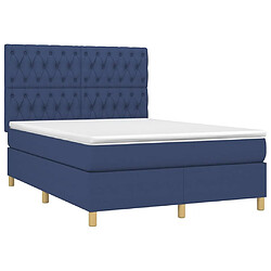 Avis Maison Chic Lit Adulte - Lit simple Lit à sommier tapissier avec matelas moelleux - Meuble de Chambre - Bleu 140x200 cm Tissu -MN89225