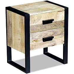 Avis Helloshop26 Table de nuit chevet commode armoire meuble chambre auxiliaire à 2 tiroirs 43 x 33 x 51 cm bois de manguier massif 1402011