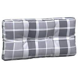 Acheter vidaXL Coussins de palette lot de 3 motif à carreaux gris tissu