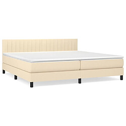 vidaXL Sommier à lattes de lit avec matelas Crème 200x200 cm Tissu