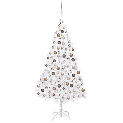 vidaXL Arbre de Noël artificiel pré-éclairé et boules blanc 240 cm