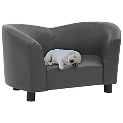 vidaXL Canapé pour chien Gris 67x41x39 cm Similicuir 