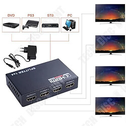 Tech Discount TD® Meilleur Convertisseur TV HDMI Splitter 4 ports 1080p 4K pour Distributeur 3D Full HD 1 in 4 out - convertisseur TV - séparateur