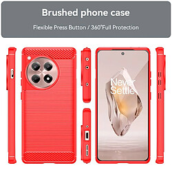 Htdmobiles Coque pour OnePlus 12R 5G - housse etui silicone gel carbone + verre trempe - ROUGE