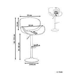 Avis Beliani Tabouret de bar Cuir PU Noir ROTTERDAM