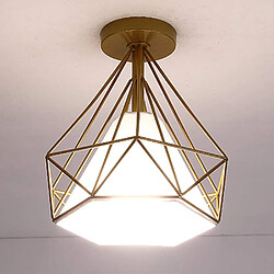 Acheter Stoex Retro Plafonnier Industrielle Cage en forme Diamant en Métal Fer Lustre Suspensi