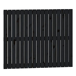 vidaXL Tête de lit murale Noir 108x3x90 cm Bois massif de pin