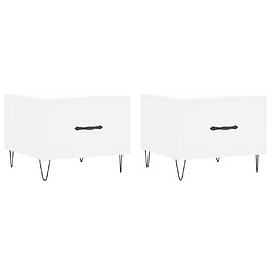 vidaXL Tables basses 2 pcs blanc 50x50x40 cm bois d'ingénierie