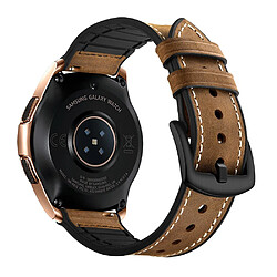 Acheter Bracelet en cuir véritable Style or rose 20 mm marron pour votre Samsung Galaxy Watch