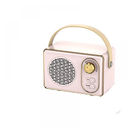 General Haut-parleur rétro Bluetooth portable, mini haut-parleur vintage style TV, haut-parleur vintage rétro sans fil amélioré avec fente pour carte TF, connexion sans fil MicBluetooth 5.0 intégrée (poudre rétro)