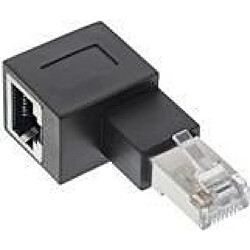 InLine - Netzwerkadapter - RJ-45 (W) gerade bis RJ-45 (M) links abgewinkelt - abgeschirmt - CAT 6a - gewinkelt - Schwarz (69991D)