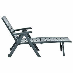 Avis Maison Chic Chaise longue pliable de jardin | Bain de soleil Relax | Transat Plastique Vert -GKD51586