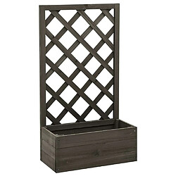 Maison Chic Jardinière,Bac à fleurs - pot de fleur à treillis de jardin Gris 50x25x90 cm Bois de sapin -GKD86514