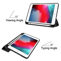 Avis Etui en PU trépied pliable avec fente pour stylo noir pour votre Apple iPad mini (2019) 7.9 pouces/iPad mini 4