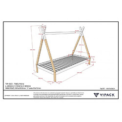 VIPACK Tipi lit LP 90x200cm blanc