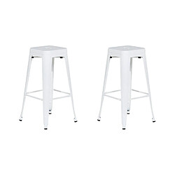 Beliani Tabouret de bar Set de 2 Blanc CABRILLO