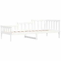 Maison Chic Lit de jour, Lit de repos pour Salon Chambre,Canapé-lit,Lit d'invité Blanc 90x200 cm Bois de pin massif -MN64037 pas cher