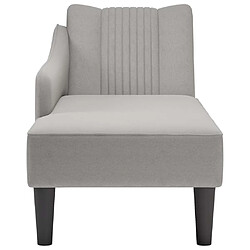 Avis vidaXL Fauteuil long avec accoudoir droit gris nuage tissu