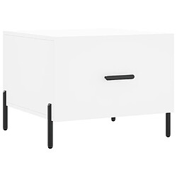 Maison Chic Table basse,Table Console Table d'appoint, Table pour salon blanc 50x50x40 cm bois d'ingénierie -MN76379