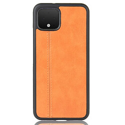 Wewoo Coque Rigide Motif de peau de vache antichoc à de couture pour PC Pixel 4 XL PC + PU + TPU Orange