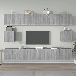 Maison Chic Ensemble de meubles TV 6 pcs | Banc TV Moderne pour salon | Meuble de Rangement - Sonoma gris Bois d'ingénierie -MN54435