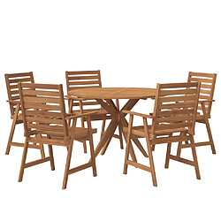 vidaXL Ensemble à manger de jardin 6 pcs Bois d'acacia solide