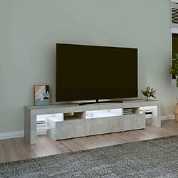 Avis Maison Chic Meubles TV avec lumières LED - Banc TV pour salon Gris béton 200x36,5x40 cm -MN66659