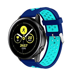 Acheter Wewoo Boucle métallique bande de montre bracelet en silicone trou rond bicolore pour Galaxy Watch Active 20mm