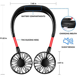 Ventilateur de cou portable Mini Ventilateurs personnels mains libres Ventilateur de suspension de cou USB, ventilateur de refroidissement personnel à rotation libre à 360 degrés Ventilateurs portables portables, cou portable pas cher