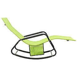 Avis vidaXL Chaise longue acier et textilène vert