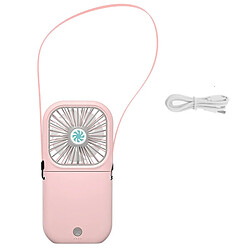 JJBRDZ-Ventilateur de Cou Suspendu Portable Mini Ventilateur Pliant Rechargeable USB Climatiseur Portatif Extérieur Refroidisseur De Voyage Rose