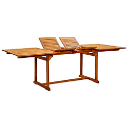 vidaXL Table à dîner de jardin (160-240)x100x75cm Bois d'acacia massif