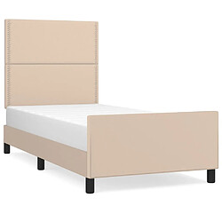 Maison Chic Cadre/structure de lit avec tête de lit pour adulte - Lit Moderne Chambre Cappuccino 90x190 cm Similicuir -MN91037