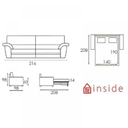 Avis Inside 75 EGO canapé grand confort tweed beige convertible ouverture EXPRESS 140*190cm ouverture facile