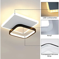 NETTLIFE Plafonnier LED 3000K 24.5cm 22W Lampe de Couloir Design Moderne Cuisine Lampe Noir pour Chambre Salon pas cher