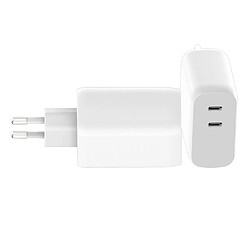 My Way Myway Chargeur Secteur GAN Double Connecteur USB-C 40W Blanc / Bleu