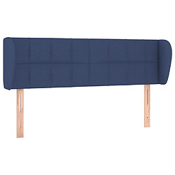 Maison Chic Tête de lit scandinave avec oreilles,meuble de chambre Bleu 147x23x78/88 cm Tissu -MN82354