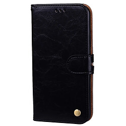 Wewoo Coque noir pour iPhone X Business Style huile de cire Texture Horizontal Flip étui en cuir avec titulaire et fentes cartes porte-monnaie