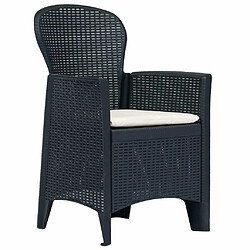 Ensemble de salle à manger 7 pcs,Ensemble à dîner d'extérieur Plastique Anthracite Aspect de rotin -MN74785