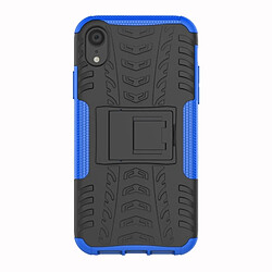 Avis Wewoo Coque Pneu Texture TPU + PC antichoc pour iPhone XR, avec support (Bleu)